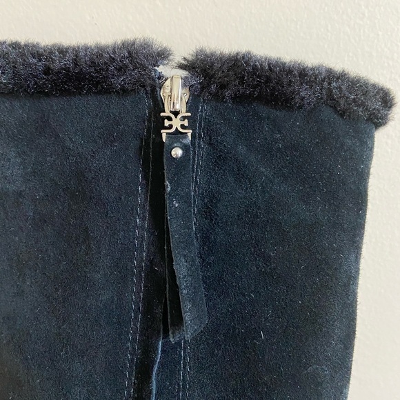 New Sam Edelman Ilsa Suede Shearling Lined Boot Black size 7.5 - Picture 9 of 12